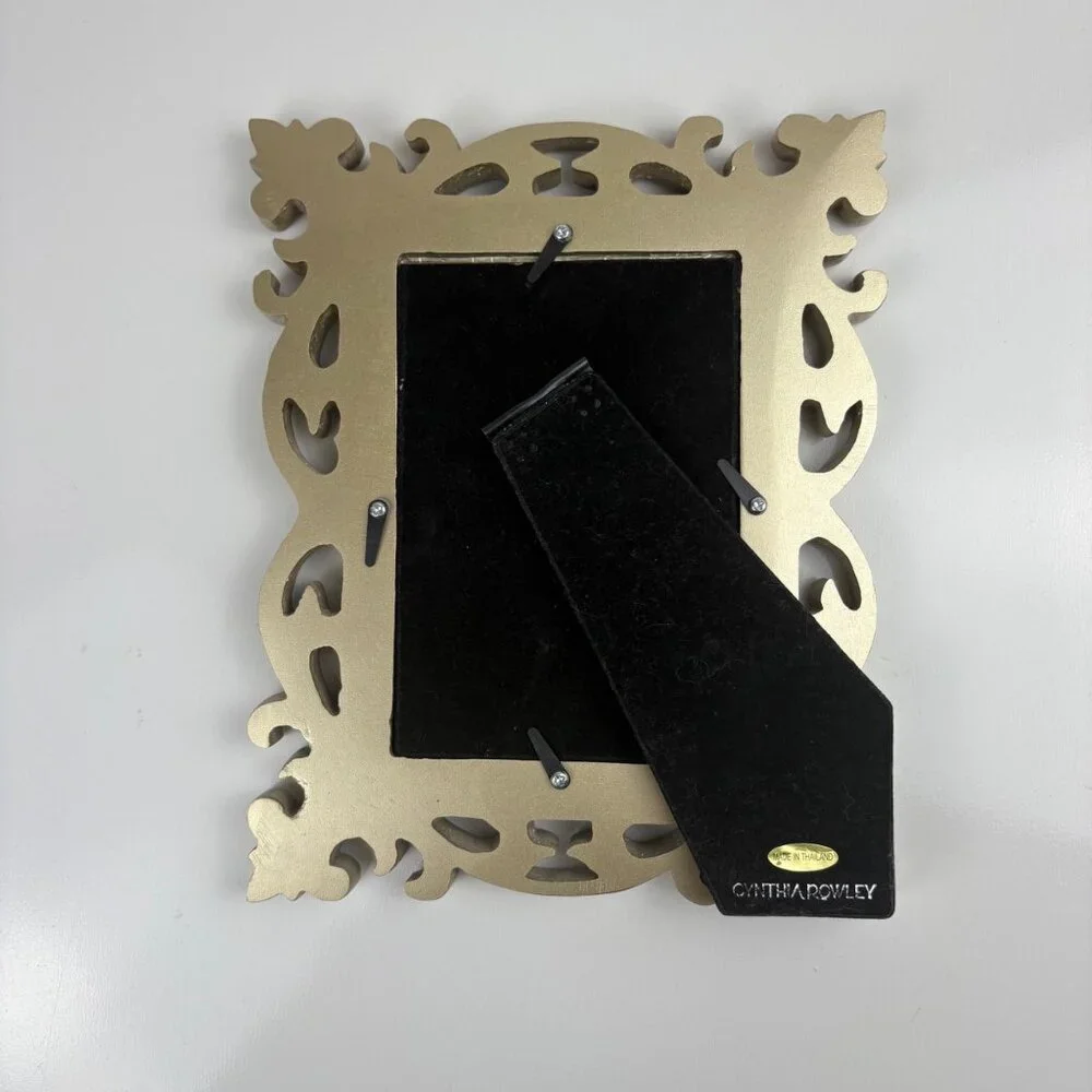Vintage Cynthia Rowley Ornate Silver-Tone Photo Frame 4x6 Photo Tabletop Baroque